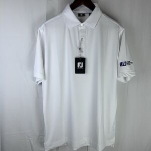 NWT FootJoy FJ Solid White Lisle Polo Men's Size Medium‎ Jim Norton Ford